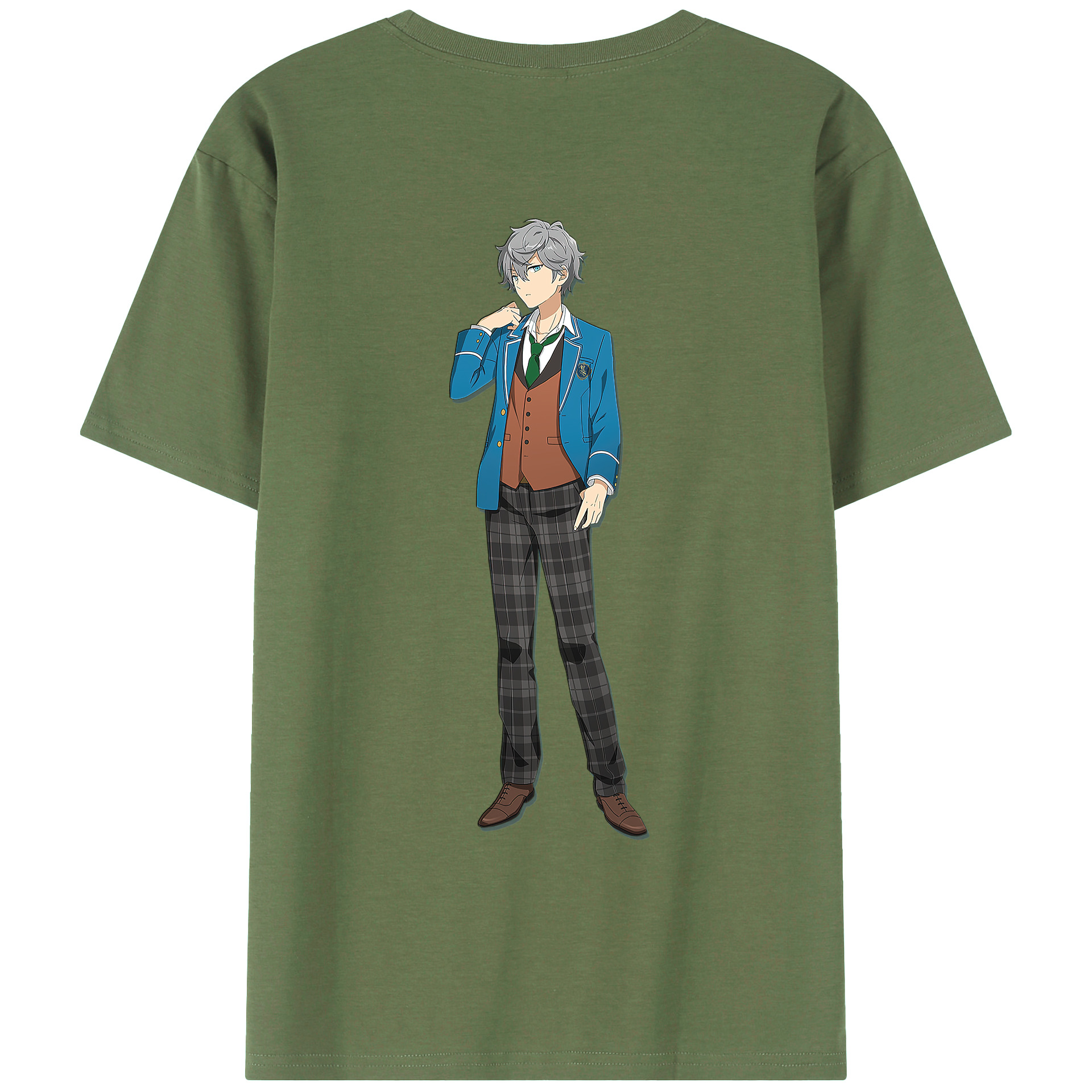 （画像用） あんさんぶるスターズ! Ensemble Stars 綿100％ メンズ半袖Tシャツ（バックプリント） 通気性